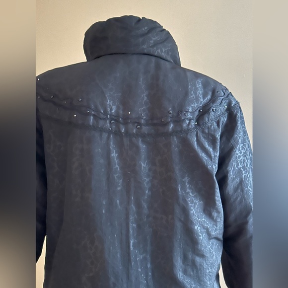 J. Gallery Black Vintage Long Puffer Coat W Duck Down. Has Zipper & Buttons SZ S - Picture 3 of 16